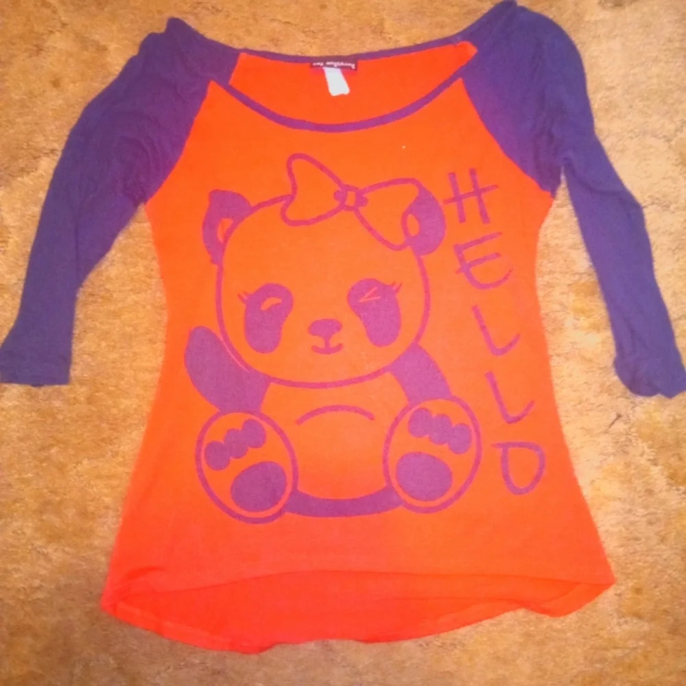 Say Anything Panda Raglan Tee sz M